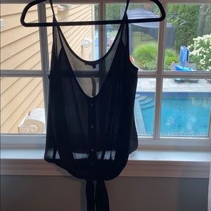 NEW WITH TAGS black tank top with tie in front